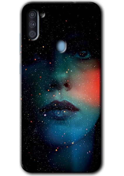 Samsung Galaxy A11 Kılıf Hd Desen Baskılı Arka Kapak - Karanlık Kadın