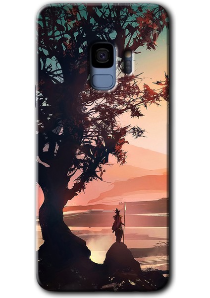 Samsung Galaxy S9 Kılıf Hd Desen Baskılı Arka Kapak - Yalnız Savaşcı