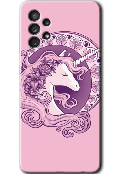 Samsung Galaxy A52S Kılıf Hd Desen Baskılı Arka Kapak - Unicorn-Pembe
