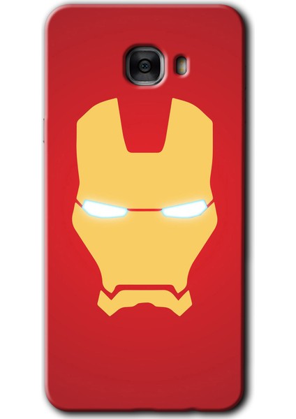 Samsung Galaxy C7 Kılıf Hd Desen Baskılı Arka Kapak - Ironman