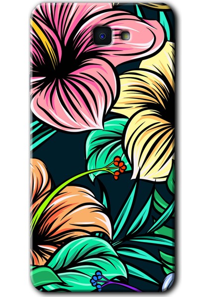 Samsung Galaxy J7 Prime 2 Kılıf Hd Desen Baskılı Arka Kapak - Çizim Çiçekler