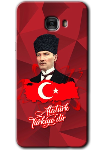 Samsung Galaxy C9 Pro Kılıf Hd Desen Baskılı Arka Kapak - Atatürkiye