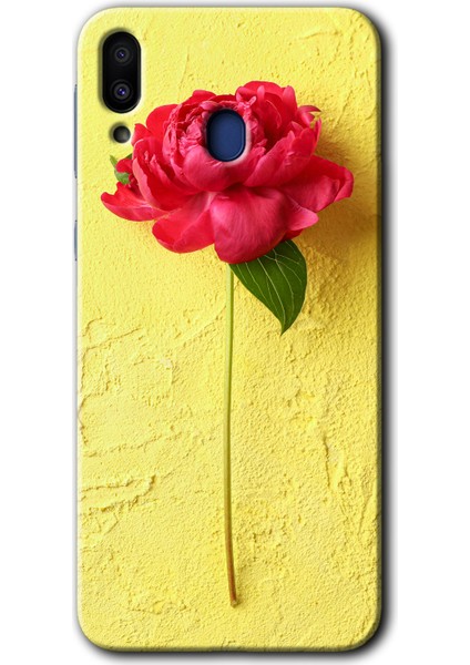 Samsung Galaxy M10S Kılıf Hd Desen Baskılı Arka Kapak - Kırmızı Gül