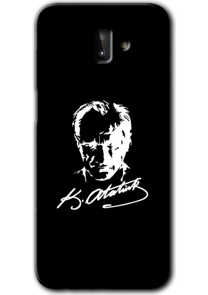 Samsung Galaxy J8 Kılıf Hd Desen Baskılı Arka Kapak - Atatürk Silüet Imza