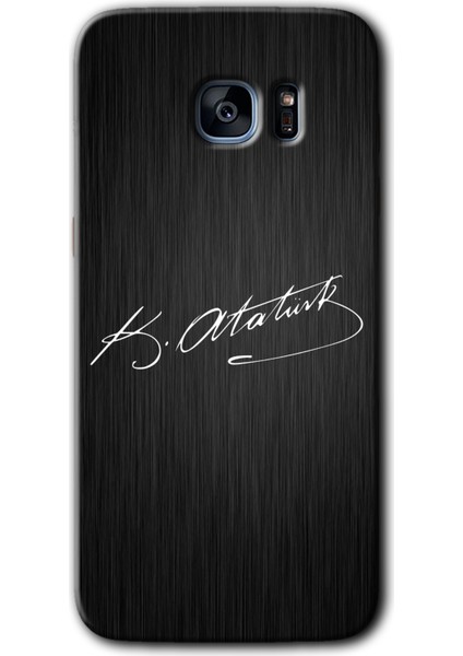 Samsung Galaxy S7 Edge Kılıf Hd Desen Baskılı Arka Kapak - Imza Atatürk