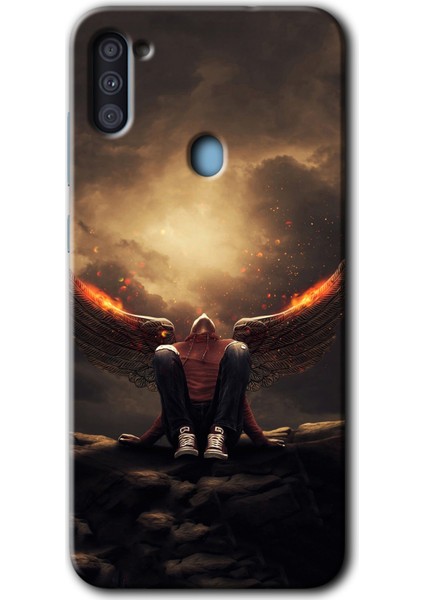 Samsung Galaxy A11 Kılıf Hd Desen Baskılı Arka Kapak - Wings Of Power