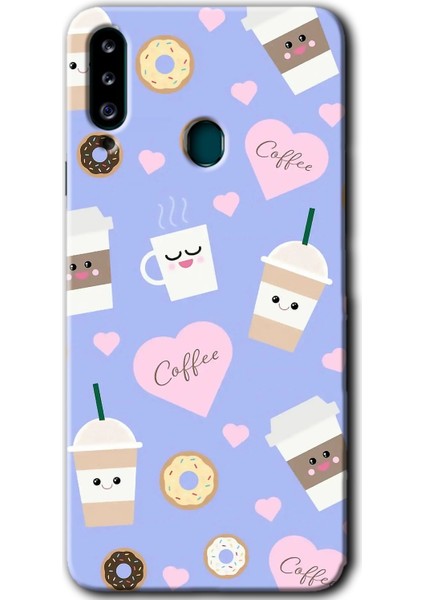 Samsung Galaxy A20S Kılıf Hd Desen Baskılı Arka Kapak - Coffee Cake