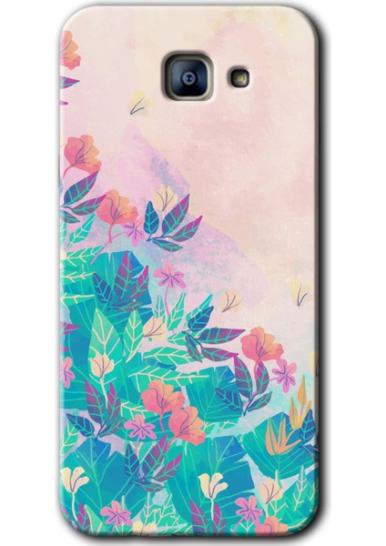Samsung Galaxy A8 2016 Kılıf Hd Desen Baskılı Arka Kapak - Çizim Yapraklar