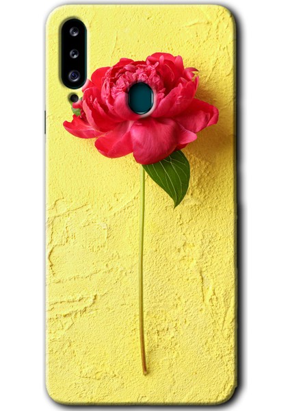 Samsung Galaxy A20S Kılıf Hd Desen Baskılı Arka Kapak - Kırmızı Gül