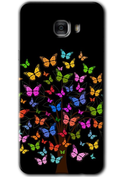 Samsung Galaxy C7 Kılıf Hd Desen Baskılı Arka Kapak - Cacti Prairies