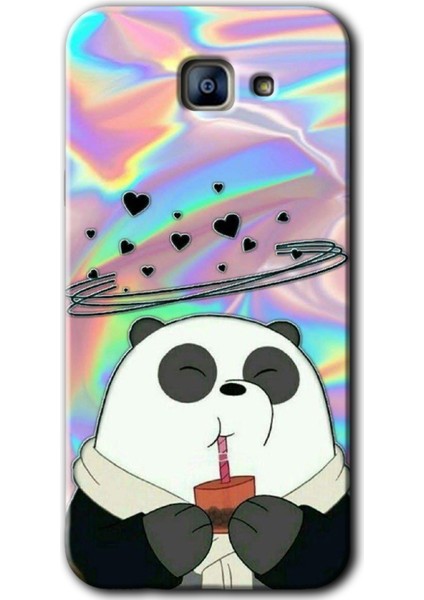Samsung Galaxy A8 2016 Kılıf Hd Desen Baskılı Arka Kapak - Milkshake Panda