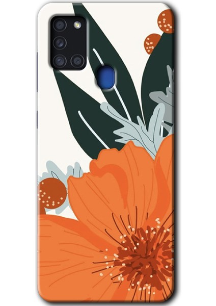 Samsung Galaxy A21S Kılıf Hd Desen Baskılı Arka Kapak - Portakal Çiçeği