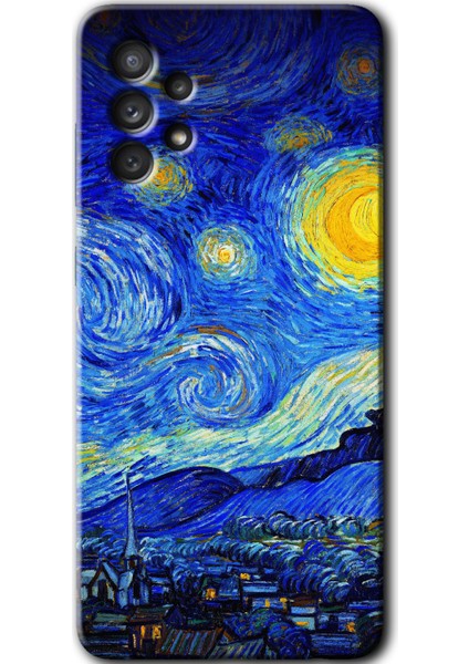 Samsung Galaxy A52S Kılıf Hd Desen Baskılı Arka Kapak - Starry Night