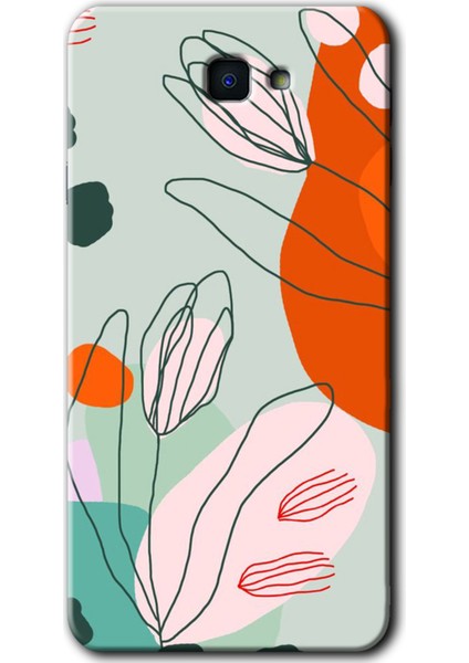 Samsung Galaxy J7 Prime 2 Kılıf Hd Desen Baskılı Arka Kapak - Vektör Çiçekler