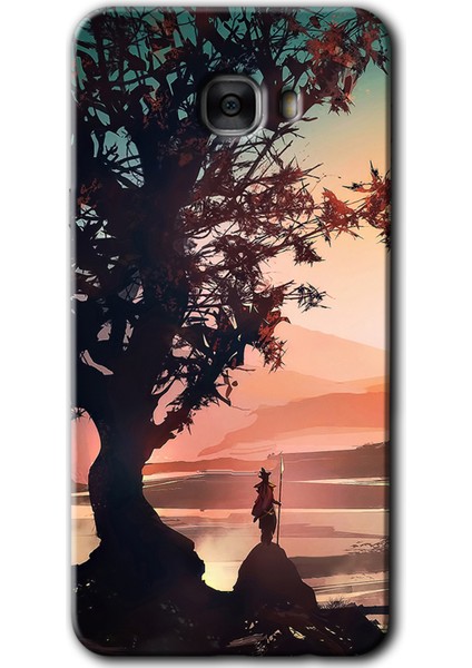 Samsung Galaxy C9 Pro Kılıf Hd Desen Baskılı Arka Kapak - Yalnız Savaşcı