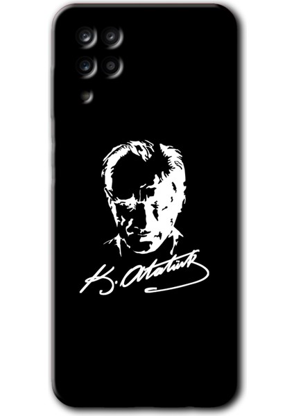 Samsung Galaxy M12 Kılıf Hd Desen Baskılı Arka Kapak - Atatürk Silüet Imza