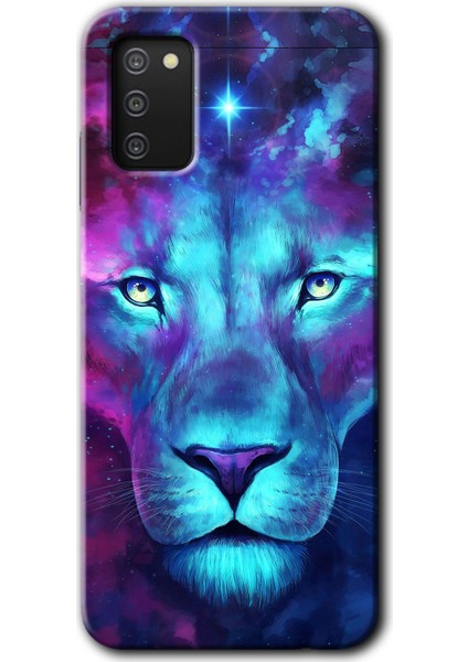 Samsung Galaxy A02S Kılıf Hd Desen Baskılı Arka Kapak - Neon Lion