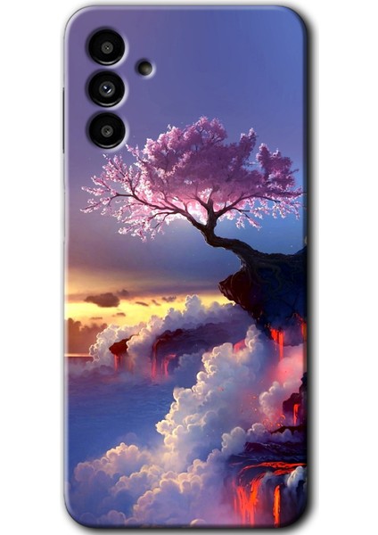 Samsung Galaxy A13 5g Kılıf Hd Desen Baskılı Arka Kapak - Wash Red Wall
