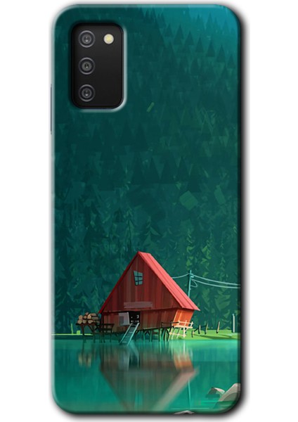 Samsung Galaxy A02S Kılıf Hd Desen Baskılı Arka Kapak - House In Woods