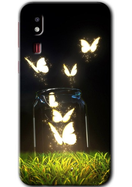 Samsung Galaxy A2 Core Kılıf Hd Desen Baskılı Arka Kapak - Işıklı Kelebekler