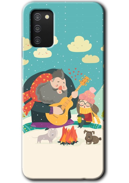 Samsung Galaxy A02S Kılıf Hd Desen Baskılı Arka Kapak - Kış Pikniği