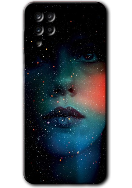 Samsung Galaxy A12 Kılıf Hd Desen Baskılı Arka Kapak - Karanlık Kadın