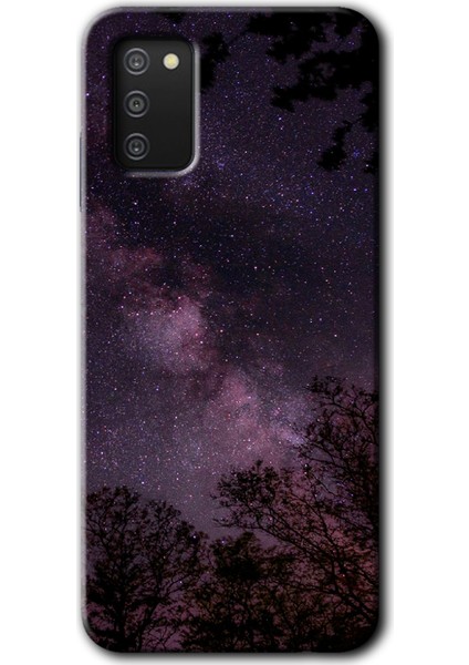 Samsung Galaxy A03S Kılıf Hd Desen Baskılı Arka Kapak - Gece Galaksi