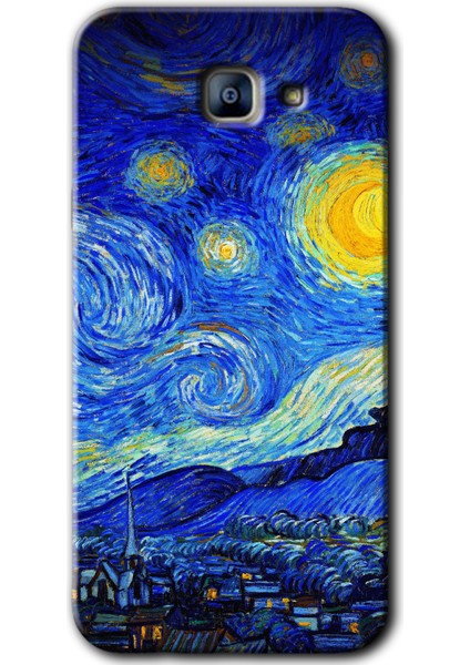 Samsung Galaxy A8 2016 Kılıf Hd Desen Baskılı Arka Kapak - Starry Night