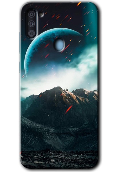 Samsung Galaxy A11 Kılıf Hd Desen Baskılı Arka Kapak - Uzay Gökyüzü