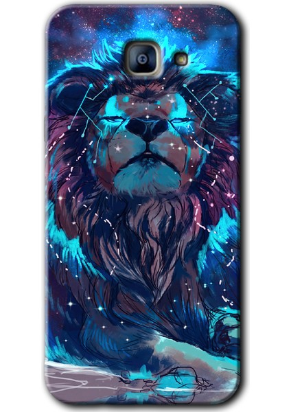 Samsung Galaxy A8 2016 Kılıf Hd Desen Baskılı Arka Kapak - Neon Aslan