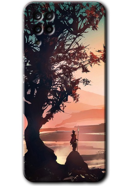 Samsung Galaxy A12 Kılıf Hd Desen Baskılı Arka Kapak - Yalnız Savaşcı