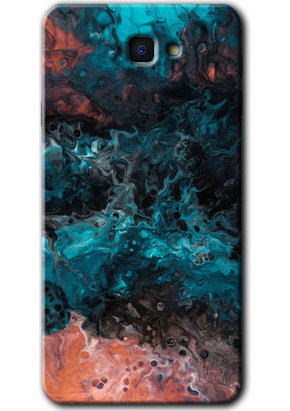 Samsung Galaxy J7 Prime Kılıf Hd Desen Baskılı Arka Kapak - Liquid Colorfull