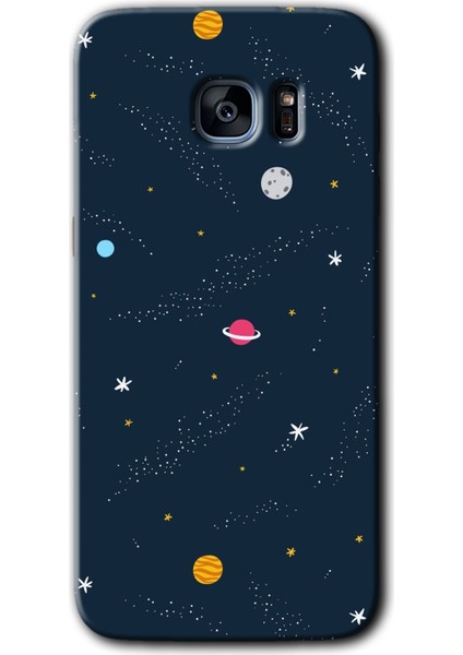 Samsung Galaxy S7 Edge Kılıf Hd Desen Baskılı Arka Kapak - Çizim Gezegen