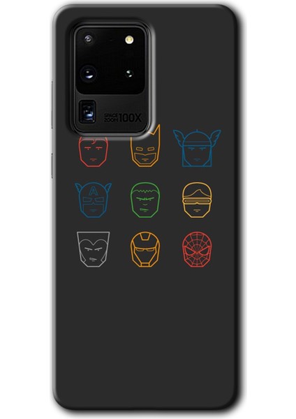 Samsung Galaxy S20 Ultra Kılıf Hd Desen Baskılı Arka Kapak - Avengers Minimalism