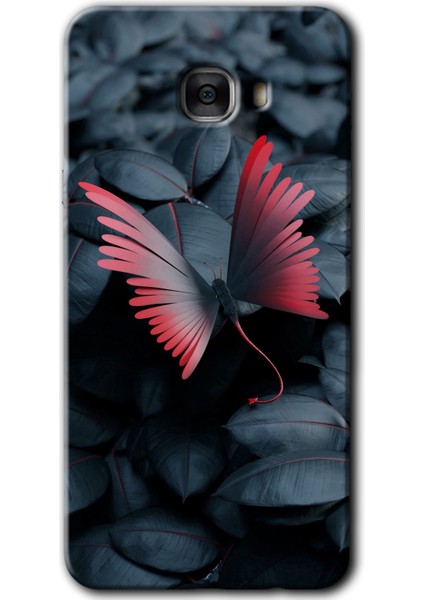 Samsung Galaxy C9 Pro Kılıf Hd Desen Baskılı Arka Kapak - Dark Butterfly