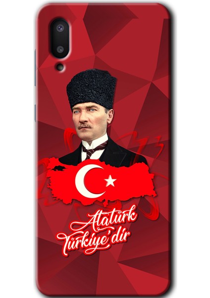 Samsung Galaxy A02 Kılıf Hd Desen Baskılı Arka Kapak - Atatürkiye