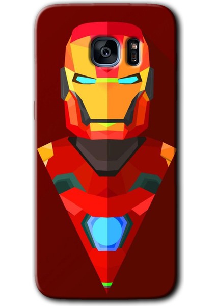 Samsung Galaxy S7 Edge Kılıf Hd Desen Baskılı Arka Kapak - Iron Man Çizim