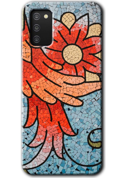 Samsung Galaxy A02S Kılıf Hd Desen Baskılı Arka Kapak - Mozaik Çiçek
