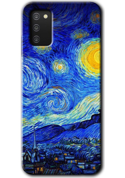 Samsung Galaxy A02S Kılıf Hd Desen Baskılı Arka Kapak - Starry Night