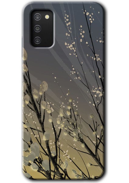 Samsung Galaxy A02S Kılıf Hd Desen Baskılı Arka Kapak - Branches Flowers