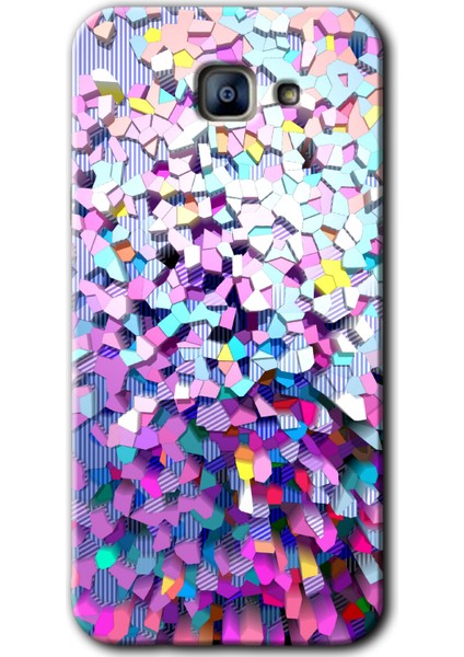 Samsung Galaxy A8 2016 Kılıf Hd Desen Baskılı Arka Kapak - Mosaic Fragments Colorfull