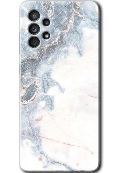 Samsung Galaxy A13 Kılıf Hd Desen Baskılı Arka Kapak - White Marble