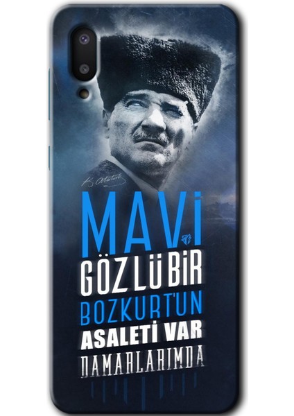 Samsung Galaxy A02 Kılıf Hd Desen Baskılı Arka Kapak - Bozkurt Atatürk