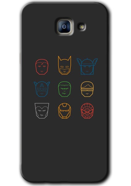 Samsung Galaxy A8 2016 Kılıf Hd Desen Baskılı Arka Kapak - Avengers Minimalism