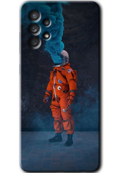 Samsung Galaxy A72 Kılıf Hd Desen Baskılı Arka Kapak - Smoke Astronot