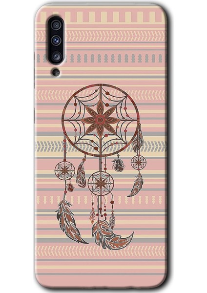 Samsung Galaxy A70 Kılıf Hd Desen Baskılı Arka Kapak - Mandala Retro
