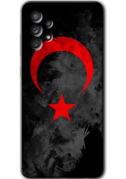 Samsung Galaxy A73 Kılıf Hd Desen Baskılı Arka Kapak - Black Ayyıldız