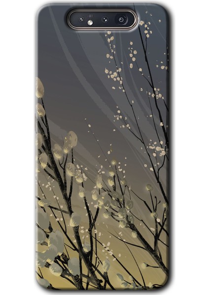 Samsung Galaxy A80 Kılıf Hd Desen Baskılı Arka Kapak - Branches Flowers