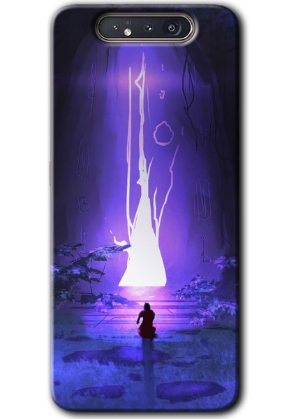 Samsung Galaxy A80 Kılıf Hd Desen Baskılı Arka Kapak - Wanderer Silhouette