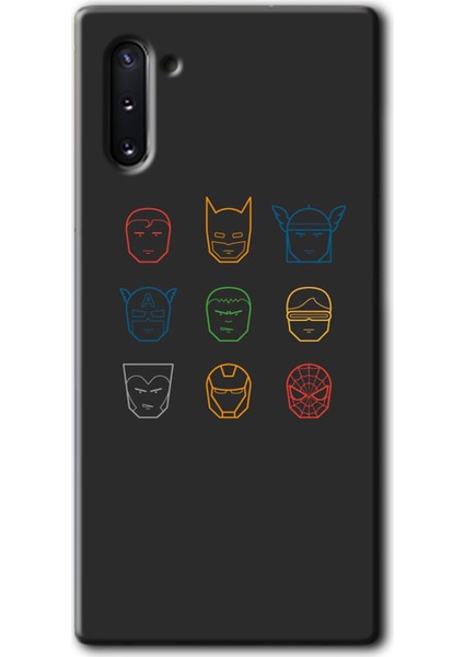 Samsung Galaxy Note 10 Kılıf Hd Desen Baskılı Arka Kapak - Avengers Minimalism